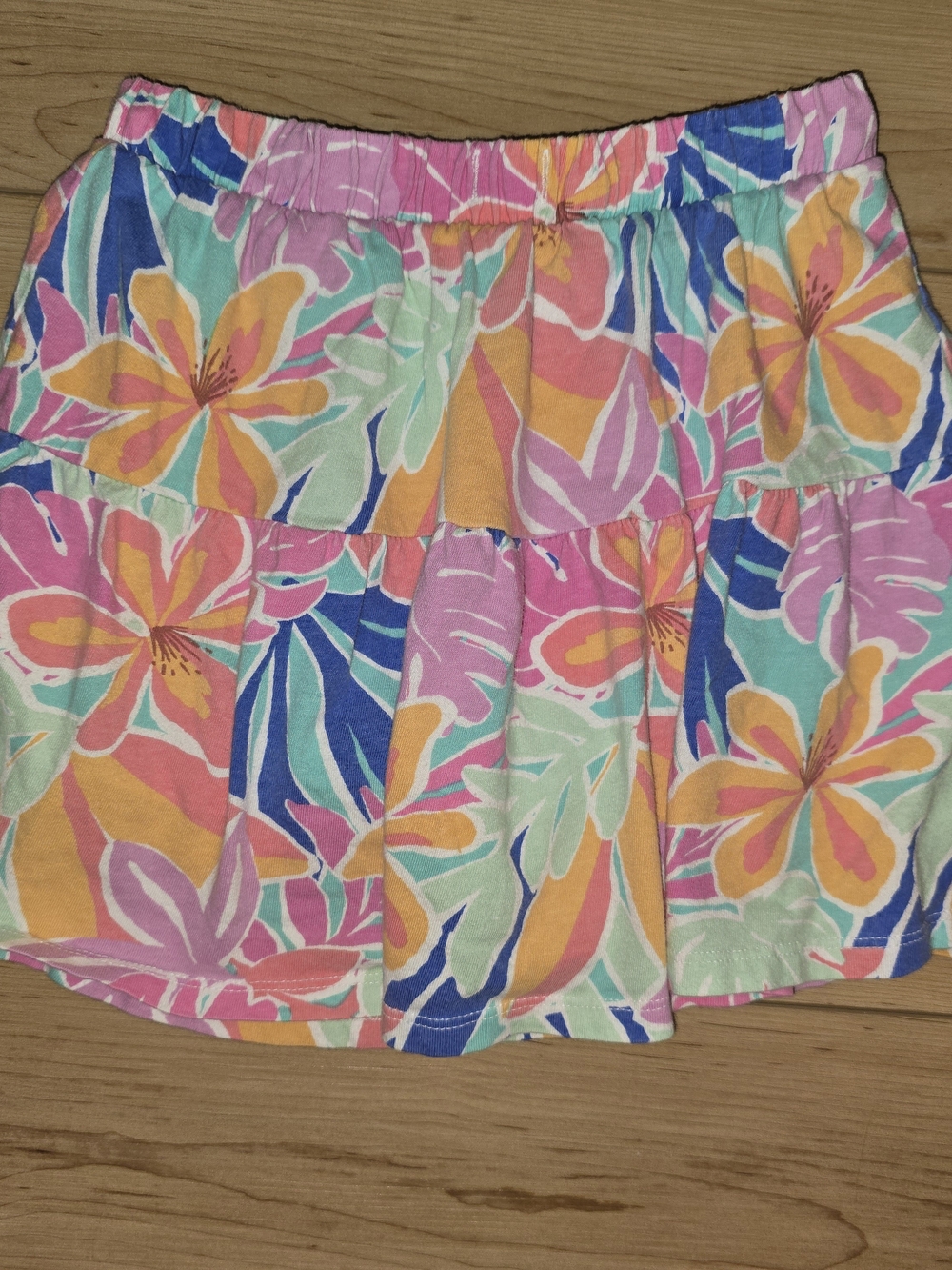 jumping beans Floral Tiered Skirt - Pink, Yellow & Blue